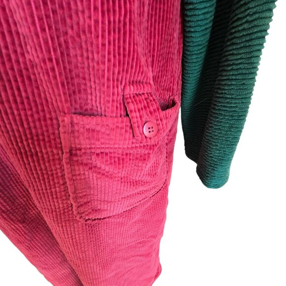 Vintage Real Comfort Pink Corduroy Sleeveless Dress & Green Top Set CM2134 - Picture 7 of 10